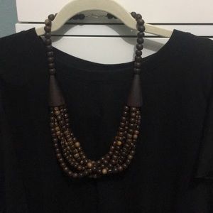 Wood beaded necklace
